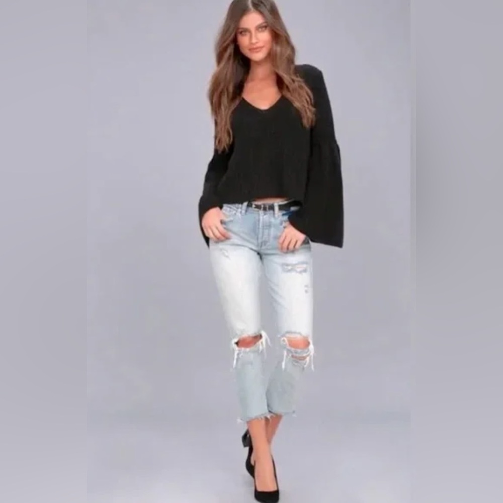 Free People Damsel Flared Sleeve Knit Sweater